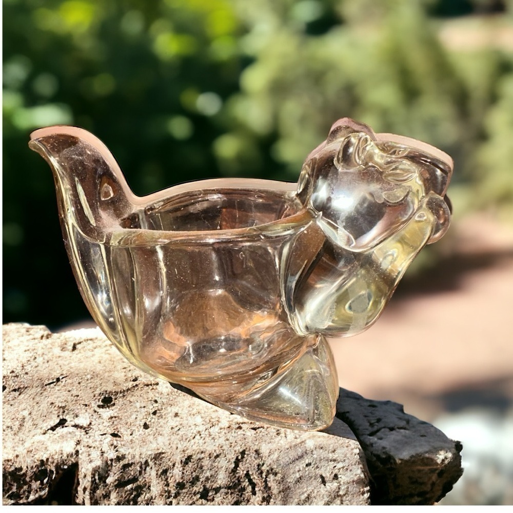 Vintage Avon Squirrel Clear Glass Votive Candle Holder - Picture 2 of 2